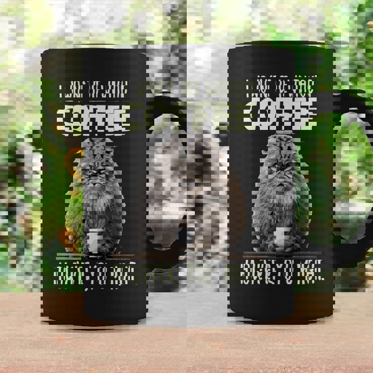 Pallas Catコーヒー愛好家のための朝の不満 マヌルネコ 長袖tシャツ コーヒーマグ ギフトのアイデア