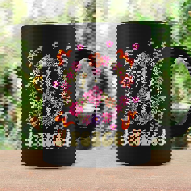 Peace 60年代風 フラワーデザイン コーヒーマグ ギフトのアイデア