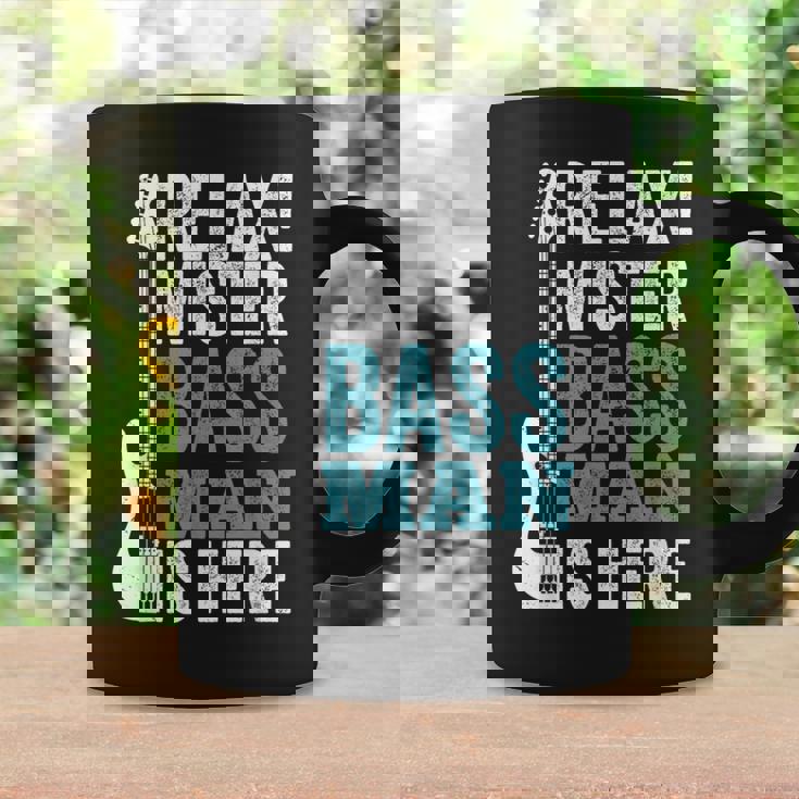 Relax Mister Bass Man Is Here ベースギター 楽器 ベーシスト コーヒーマグ ギフトのアイデア
