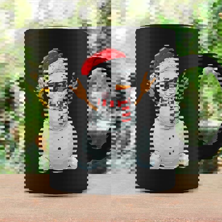 Santa Snowman Rock Hand Sign Language Xmas Rock Music Lover Coffee Mug Gifts ideas