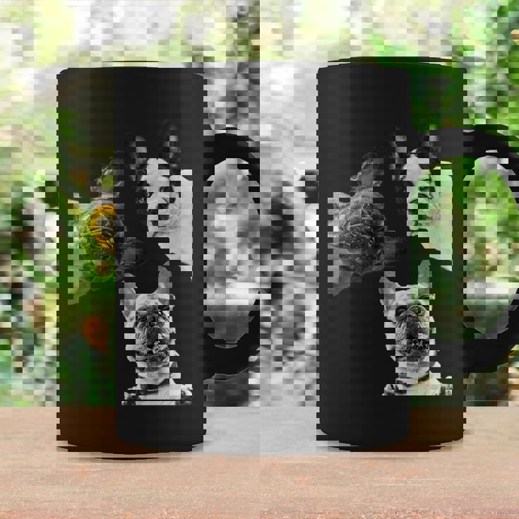 Sneaky フレンチブルドッグ ドッグ ドッグ フレンチ ポッキング ヘッド フェイス 長袖tシャツ コーヒーマグ ギフトのアイデア