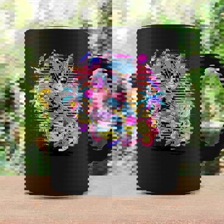 Vaporwave 猫 ピックルボール プレーヤー 80年代 レトロ 美学 コーヒーマグ ギフトのアイデア