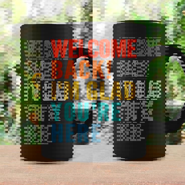 おかえりなさい、ここに来てくれて嬉しいです 男性 女性 子供 コーヒーマグ ギフトのアイデア