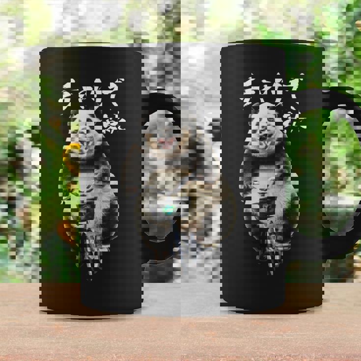 おもしろtシャツ パンダ 自転車 動物 メンズ グッズ かわいい おもしろ 服 長袖tシャツ コーヒーマグ ギフトのアイデア