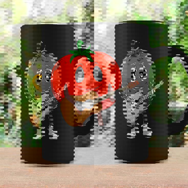 おもしろギタリスト トマト 演奏 ギター ミュージシャン トマト ギター コーヒーマグ ギフトのアイデア