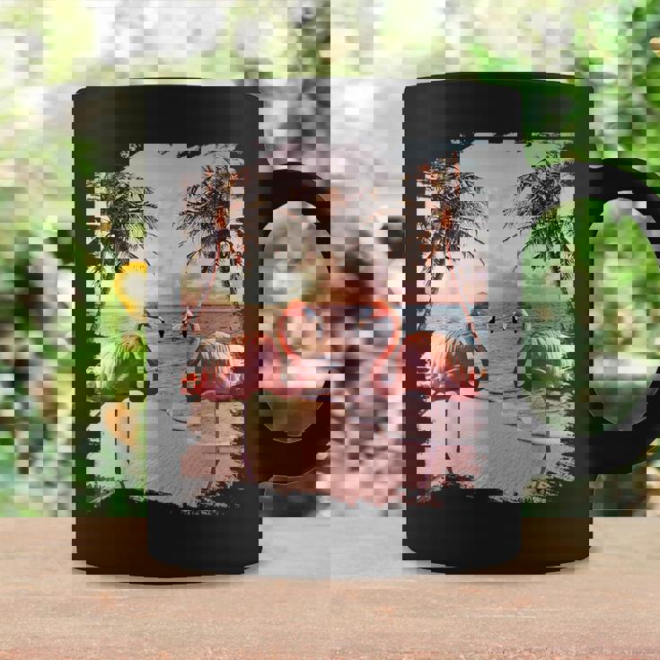 かわいいカラフルなフラミンゴヤシの木 コーヒーマグ ギフトのアイデア