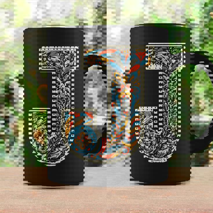 イニシャル 名前 文字 J アルファベット 民芸風 コーヒーマグ ギフトのアイデア