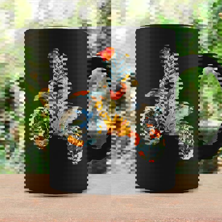 エレガントなシルエット フラワーアートピース フローラル モトクロス コーヒーマグ ギフトのアイデア