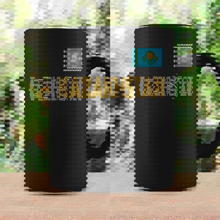 カザフスタン、カザフスタンの国旗、カザフスタンの国旗 長袖tシャツ コーヒーマグ ギフトのアイデア