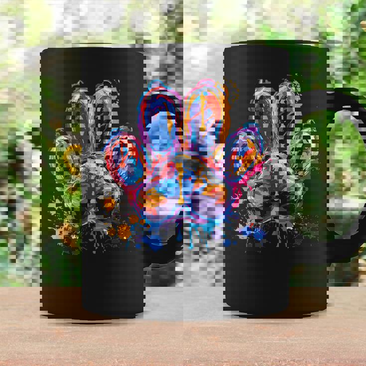 カラフルな動物の犬の足跡 コーヒーマグ ギフトのアイデア