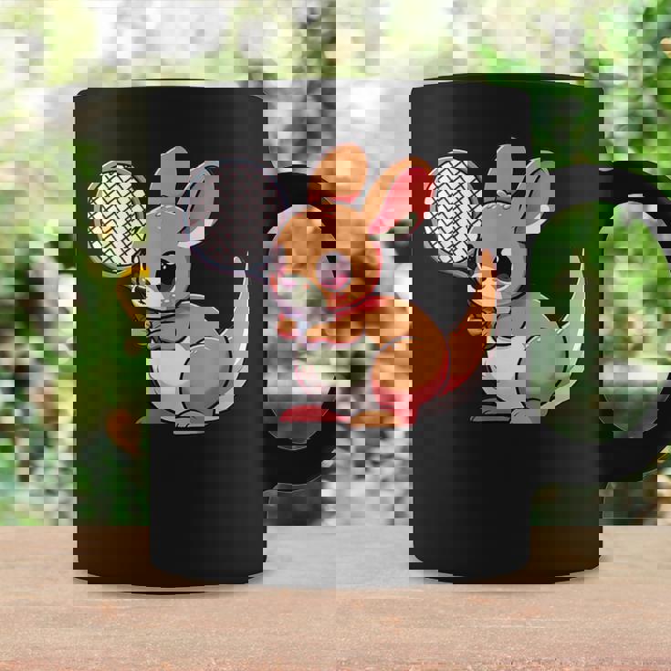 カンガルー かわいい ラケット スポーツ テニス プレイ 動物 キャラクター キュート コーヒーマグ ギフトのアイデア