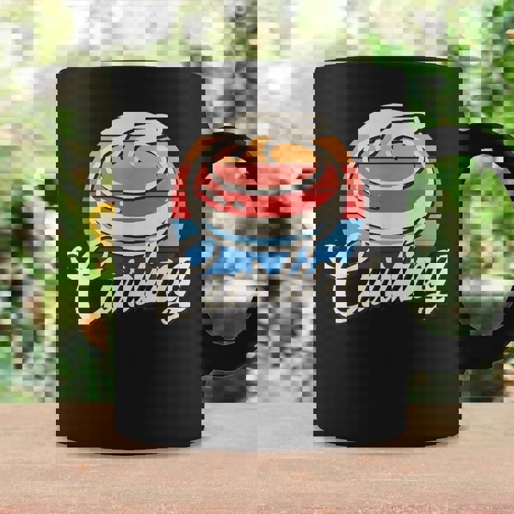 カーリング レトロ ヴィンテージ カーリングストーン コーヒーマグ ギフトのアイデア