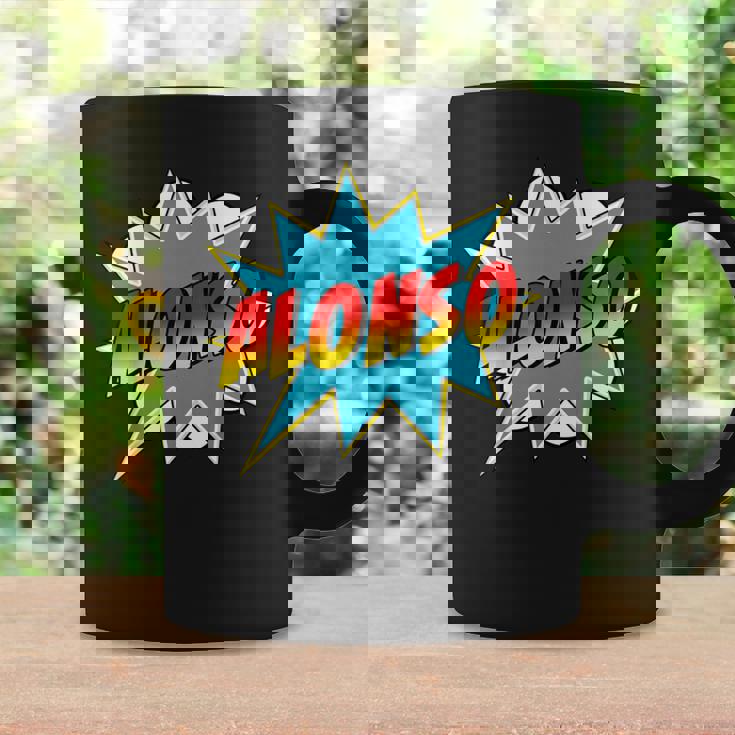 キッズ 男の子 アロンソ 名前 コミック 本 スーパーヒーロー コーヒーマグ ギフトのアイデア