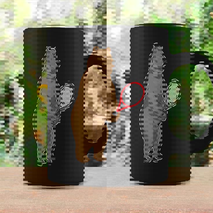 クマ テニス テニスラケット スポーツ コーヒーマグ ギフトのアイデア