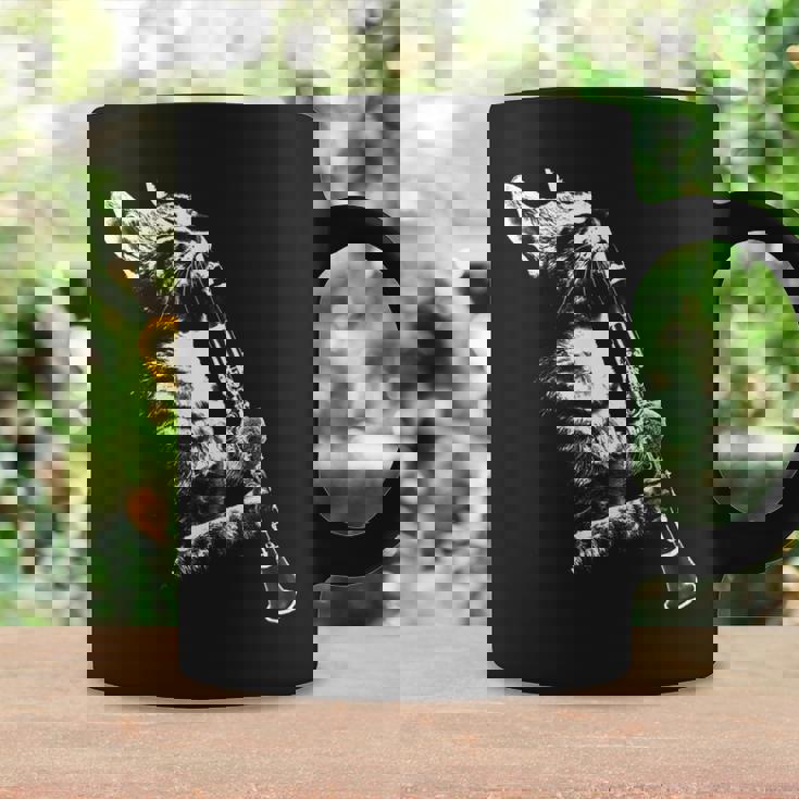 クラリネットを弾く猫 面白い猫ミュージシャン クラリネット教師 コーヒーマグ ギフトのアイデア