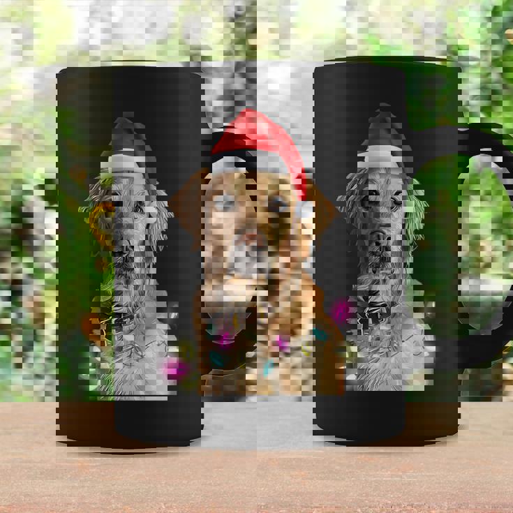 クリスマス ゴールデンレトリバー クリスマス ドッグツリー サンタハット リトリーバー 長袖tシャツ コーヒーマグ ギフトのアイデア