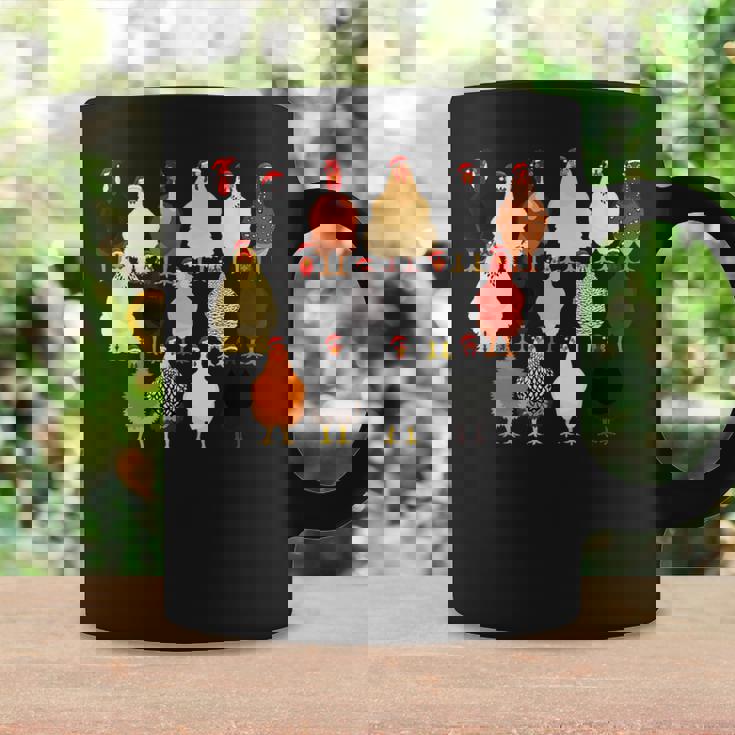 クリスマス チキン スクワッド サンタ 帽子 かわいい チキン ファーム 動物 コーヒーマグ ギフトのアイデア