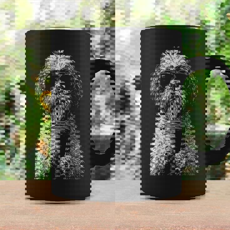 クールシーズードリンクアイスコーヒーファニードッグミームy2kグランジ コーヒーマグ ギフトのアイデア