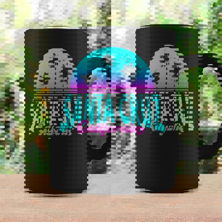 サンタクルーズ カリフォルニア レトロ ヴィンテージ サンセット 長袖tシャツ コーヒーマグ ギフトのアイデア