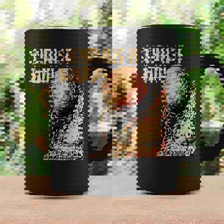 シーシュポス・イズ・ハッピー面白いギリシャ神話ミーム哲学 コーヒーマグ ギフトのアイデア