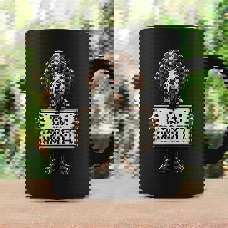 チームクリケット、クリケットの正義、犬好き、ハンティングドッグ コーヒーマグ ギフトのアイデア