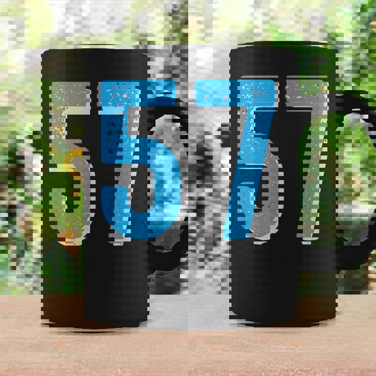 ナンバー 57 スポーツブルーナンバー コーヒーマグ ギフトのアイデア