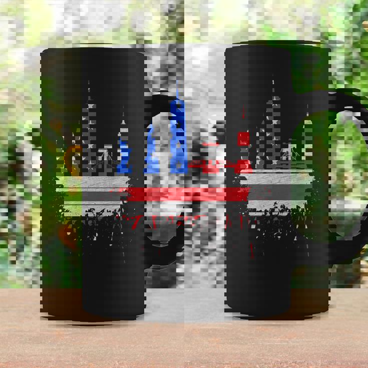 ニューヨーク・スカイライン 星条旗 アメリカ国旗アート Love Ny コーヒーマグ ギフトのアイデア