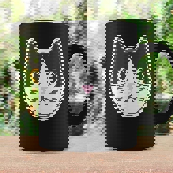 ハチワレ《ふぇいす》ねこ 猫【どうぶつフレンズ】シンプル 顔 ゆるくて かわいい 動物 イラスト コーヒーマグ ギフトのアイデア