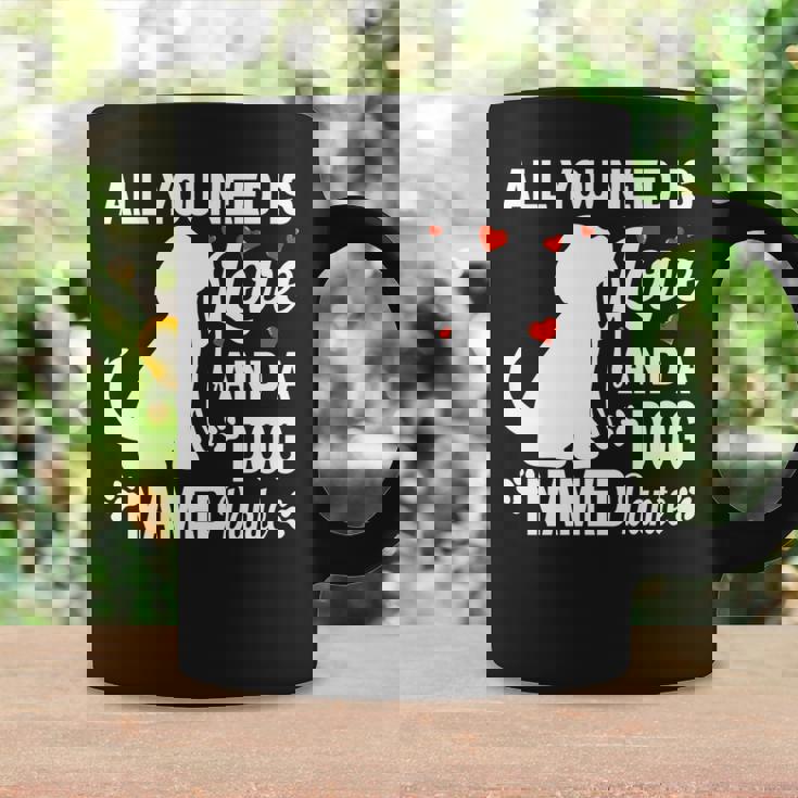 パーソナライズドドッグネームダンテかわいい犬ペット愛好家 長袖tシャツ コーヒーマグ ギフトのアイデア