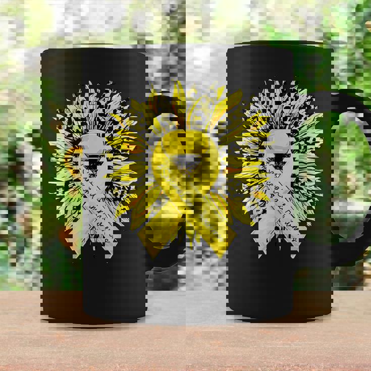 ヒョウ ヒマワリ イエローリボン 肉腫 がん啓発 コーヒーマグ ギフトのアイデア