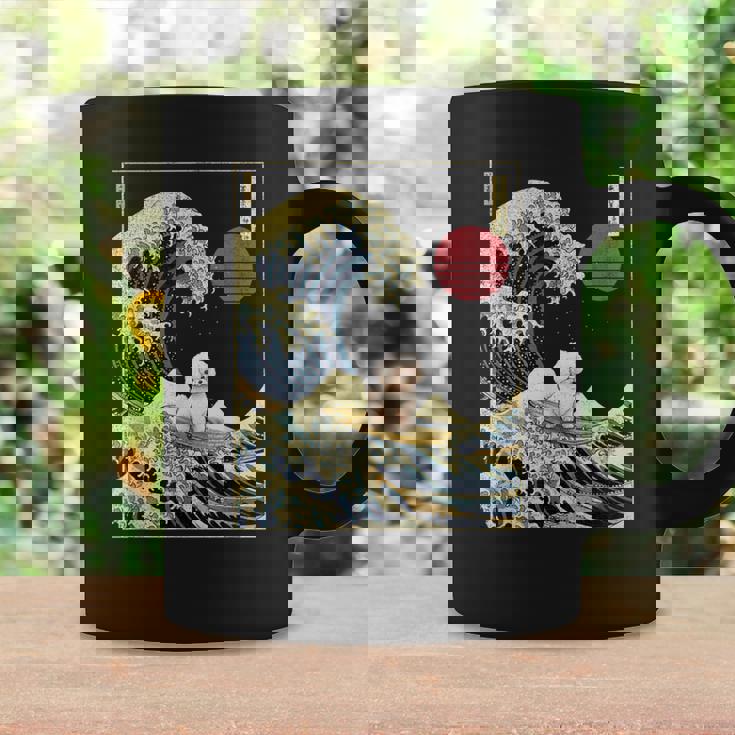 ビション・フリーゼ 日本神奈川波 おもしろサーフドッグ コーヒーマグ ギフトのアイデア