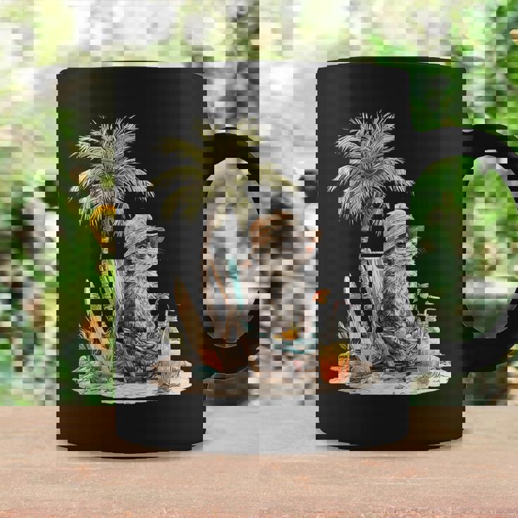 フェレット 果物 スキムボード ビーチツリー 動物 モチーフ フェレット コーヒーマグ ギフトのアイデア