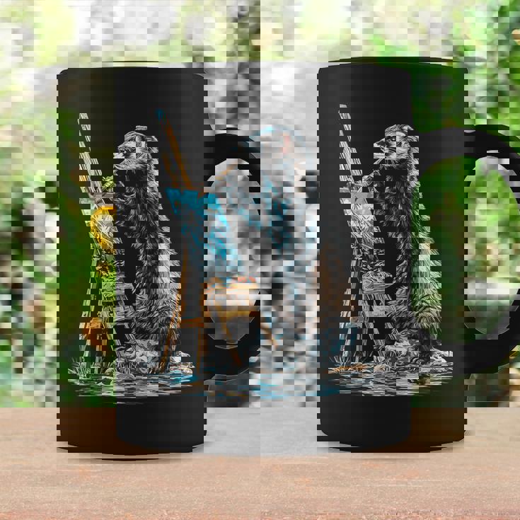 フェレット 自然 絵画 動物 モチーフ アートワーク フェレット コーヒーマグ ギフトのアイデア