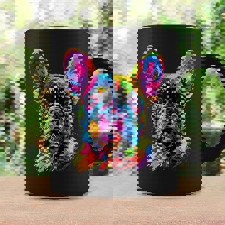 フレンチブルドッグ 犬 カラフル ポップアート レインボーカラー ブルドッグ コーヒーマグ ギフトのアイデア