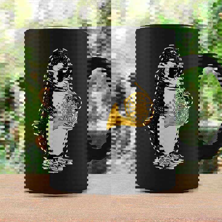フレンチホルン奏者 ペンギン好き 音楽 フレンチホルン コーヒーマグ ギフトのアイデア