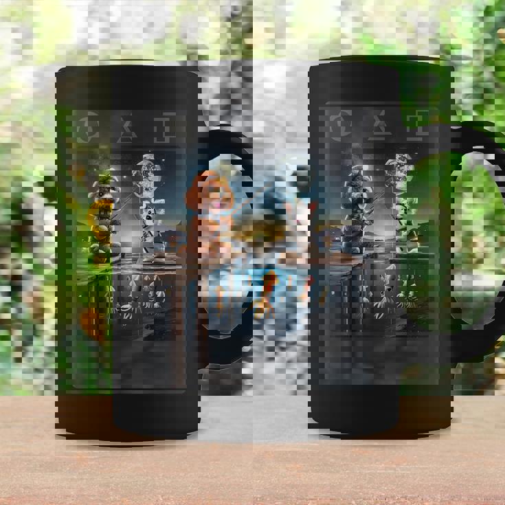 プードルとチワワのユニークなイカ釣りデザイン コーヒーマグ ギフトのアイデア