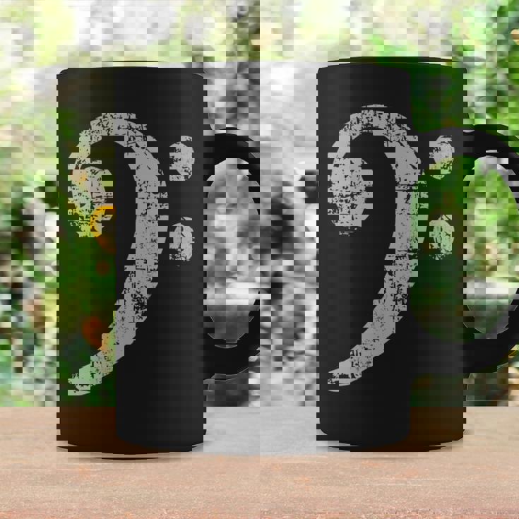 ベースト音記号ヴィンテージグレー ベースシスト低音プレーヤー 長袖tシャツ コーヒーマグ ギフトのアイデア