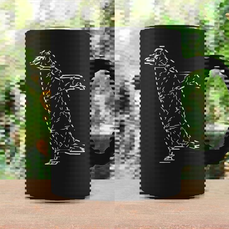 ペンギン 幾何学的 ミニマリスト 幾何学的 多角形 ラインアート コーヒーマグ ギフトのアイデア