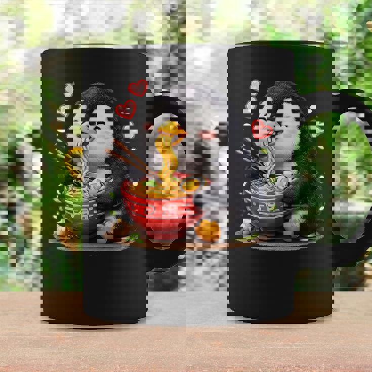 ペンギン食べる ラーメン 麺 ペンギン 男の子 女の子 キッズ 大人 コーヒーマグ ギフトのアイデア