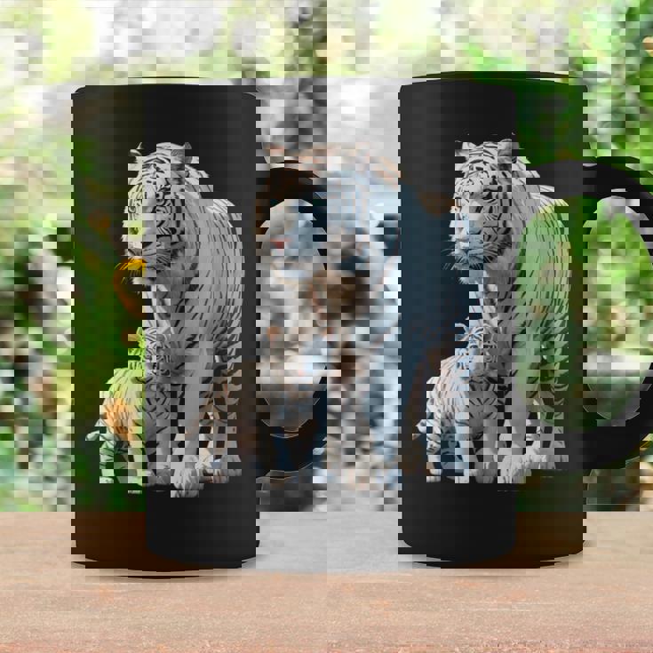 ホワイトタイガー、ネコの動物 コーヒーマグ ギフトのアイデア