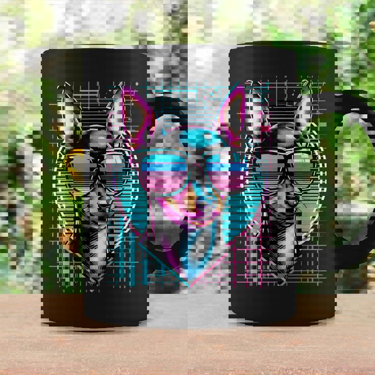 メンズ レディース ミニピン ヴェイパーウェーブ ミニチュア ピンシャー好き コーヒーマグ ギフトのアイデア