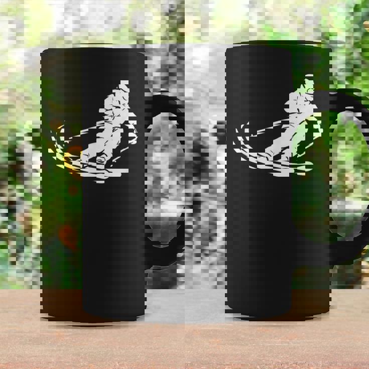 ミニマリスト スキー シルエット ウィンタースポーツ デザイン コーヒーマグ ギフトのアイデア