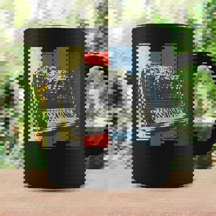 モジュラー シンセサイザー キーボード テクノ ビンテージ アナログ 猫 長袖tシャツ コーヒーマグ ギフトのアイデア