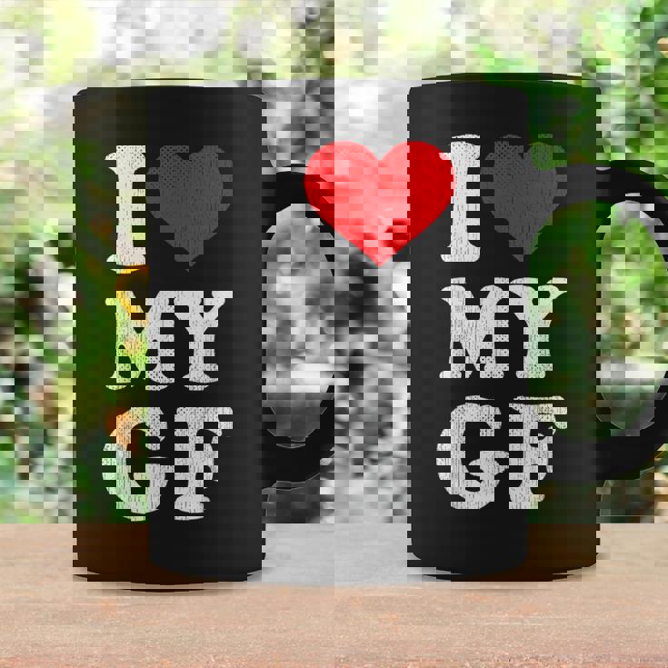 ユーズド加工 I Heart My Girlfriend アパレル I Love My Gf コーヒーマグ ギフトのアイデア
