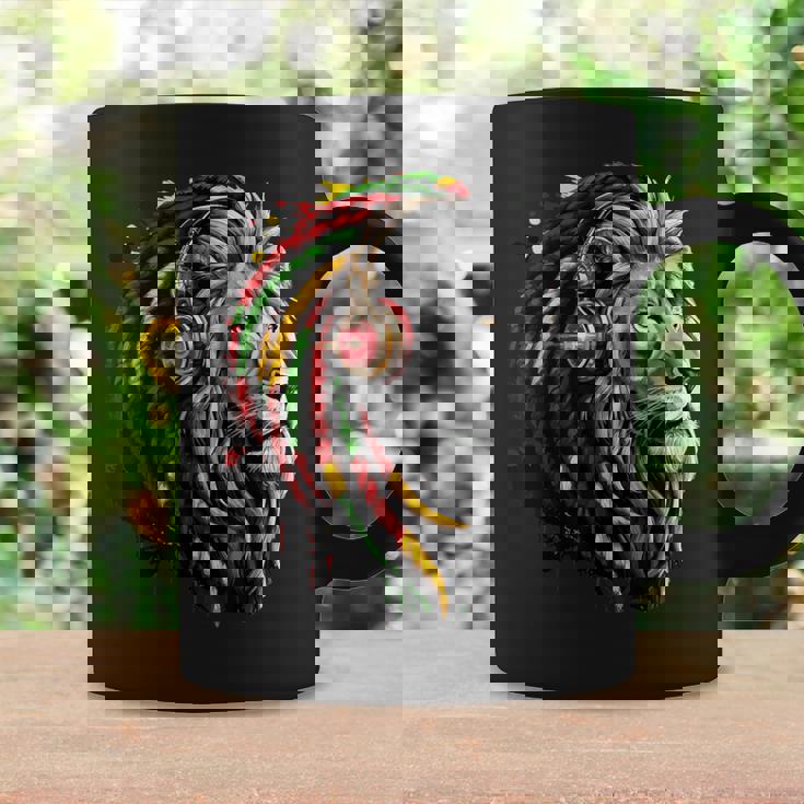 ラスタレゲエミュージックヘッドフォンジャマイカンルーツプライドライオン コーヒーマグ ギフトのアイデア