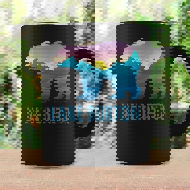 レイク・バートン 山 パープル セッティング ヒマワリ ネイチャーウッド コーヒーマグ ギフトのアイデア