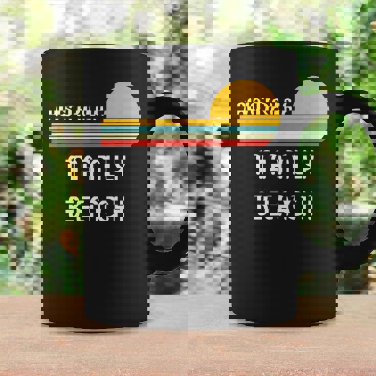 レトロ マンリービーチ オリジナル オーストラリア ヴィンテージ 70年代サンセット アート コーヒーマグ ギフトのアイデア