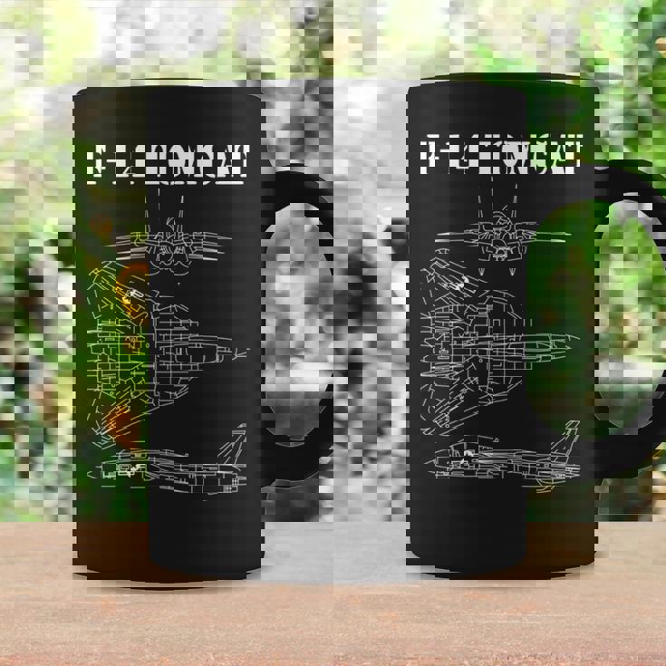 ヴィンテージ ホワイト F14 トムキャット 飛行機 スケマティック F-14 ジェット 長袖tシャツ コーヒーマグ ギフトのアイデア