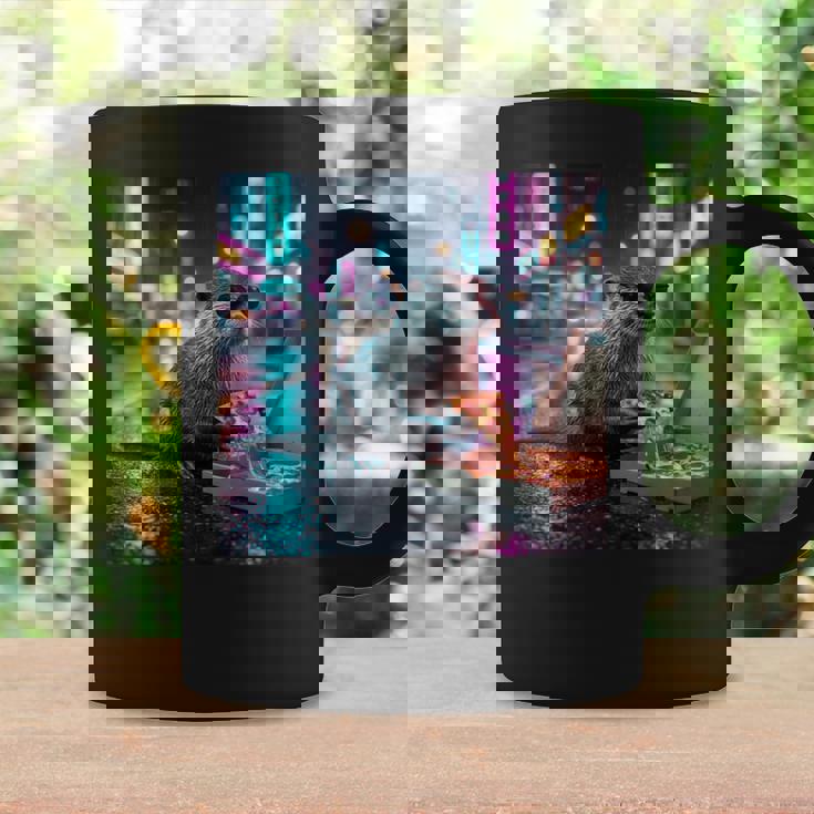 ヴィンテージ カワウソ キッズ Her Mom Dad ピザ ミーム 幼児 レトロ 長袖tシャツ コーヒーマグ ギフトのアイデア