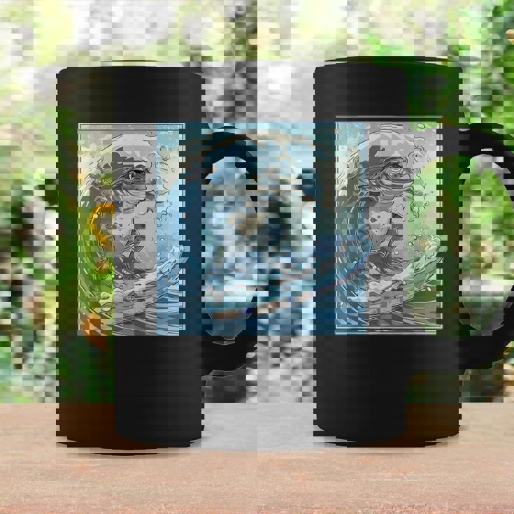 両生類サーファー 日本の波 アート サーフィン カエル コーヒーマグ ギフトのアイデア